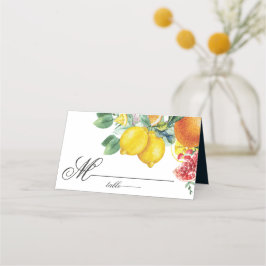 Botanische Hochzeit von Citrus Watercolor Platzkarte