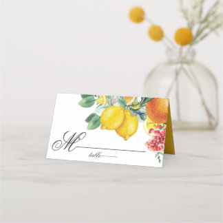 Botanische Hochzeit von Citrus Watercolor Platzkarte