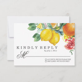 Botanische Hochzeit von Citrus Watercolor RSVP Karte