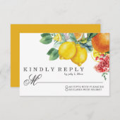 Botanische Hochzeit von Citrus Watercolor RSVP Karte (Vorne/Hinten)