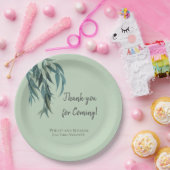 Botanische Hochzeit von Classy Sage Green Willow B Pappteller (Party)