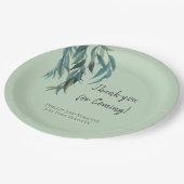 Botanische Hochzeit von Classy Sage Green Willow B Pappteller (Schrägansicht)