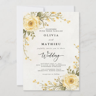 Botanische Hochzeit von Cream Einladung