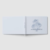Botanische Hochzeit von Dusty Blue Coneflower Gästebuch (Voll)