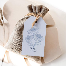 Botanische Hochzeit von Dusty Blue Coneflower Geschenkanhänger