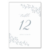 Botanische Hochzeit von Dusty Blue Tischnummer (Rückseite)