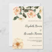 Botanische Hochzeit von Elfenbein Einladung (Vorderseite)