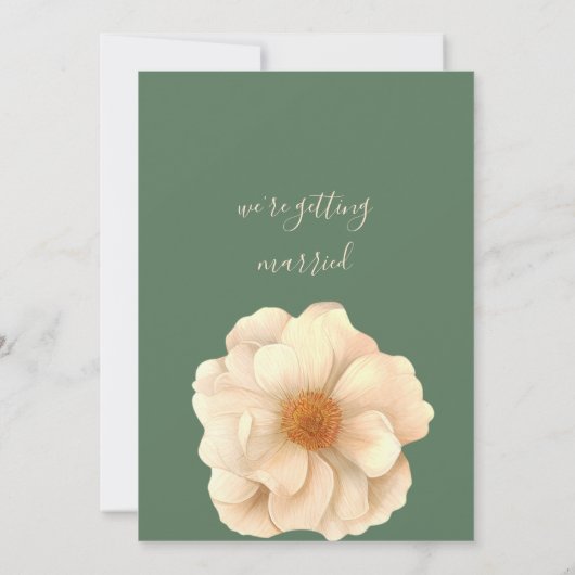 Botanische Hochzeit von Elfenbein Einladung (Rückseite)