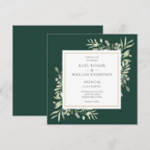 Botanische Hochzeit von Emerald Green Greenery Einladung (Vorne/Hinten)