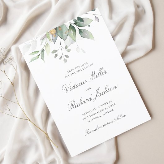 Botanische Hochzeit von Goldgrün Save The Date
