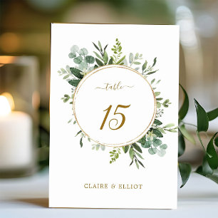 Botanische Hochzeit von Goldgrün Tischnummer