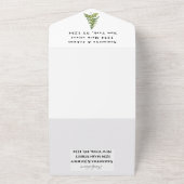 Botanische Hochzeit von Grüner Wasserfarbe All In One Einladung (Außenbereich)