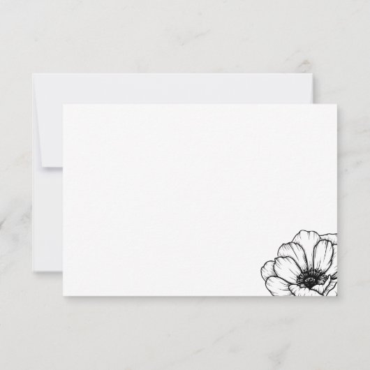 Botanische Hochzeit von Hand gezeichnet florale RSVP Karte (Rückseite)