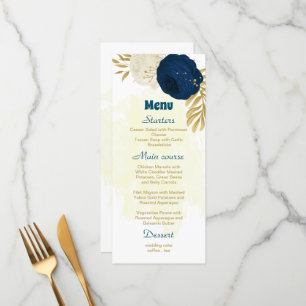 Botanische Hochzeit von Marinesoldaten und weißen Menükarte