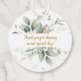 Botanische Hochzeit von Meadow Green und Gold | Geschenkanhänger