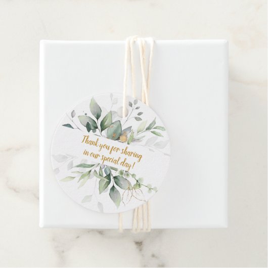 Botanische Hochzeit von Meadow Green und Gold | Geschenkanhänger (Beispiel)