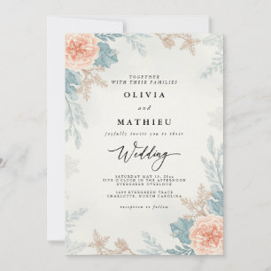Botanische Hochzeit von Mute Coral Einladung