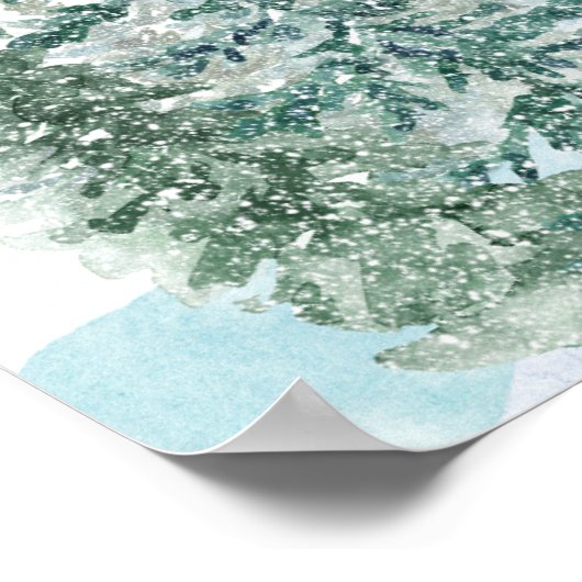 Botanische Hochzeit von Pine Trees Lantern Poster (Ecke)