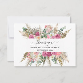 Botanische Hochzeit von Pink Green Floral Danke Ka