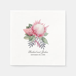 Botanische Hochzeit von Pink King Protea Serviette