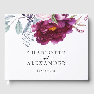 Botanische Hochzeit von Red Violet Floral Gästebuch