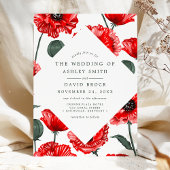 Botanische Hochzeit von Rotem Poppy Einladung