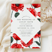 Botanische Hochzeit von Rotem Poppy Einladung