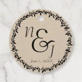 Botanische Hochzeit von schwarzem Leaf mit moderne Geschenkanhänger (Rückseite)