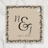 Botanische Hochzeit von schwarzem Leaf mit moderne Geschenkanhänger (Rückseite)