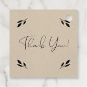 Botanische Hochzeit von schwarzem Leaf mit moderne Geschenkanhänger (Rückseite)