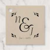 Botanische Hochzeit von schwarzem Leaf mit moderne Geschenkanhänger (Vorderseite)