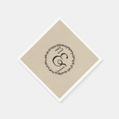 Botanische Hochzeit von schwarzem Leaf mit moderne Serviette (Ecke)