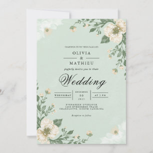 Botanische Hochzeit von Soft Pastel Blüh Einladung