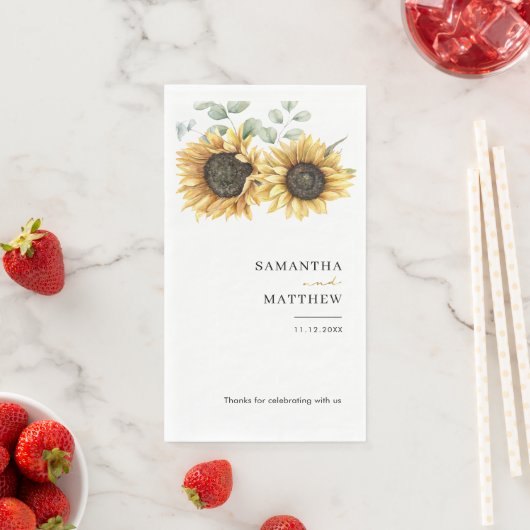 Botanische Hochzeit von Sonnenblumen Serviette (Beispiel)