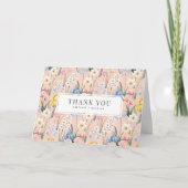 Botanische Hochzeit von Springblumen Dankeskarte (Vorderseite)