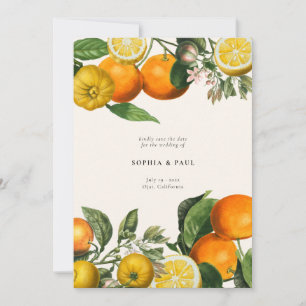 Botanische Hochzeit von Vintag Lemon Citrus Save The Date