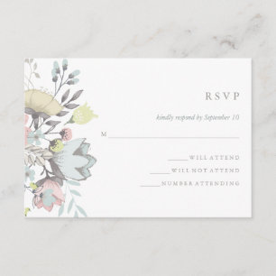 Botanische Hochzeit von Wasserfarben RSVP Karte