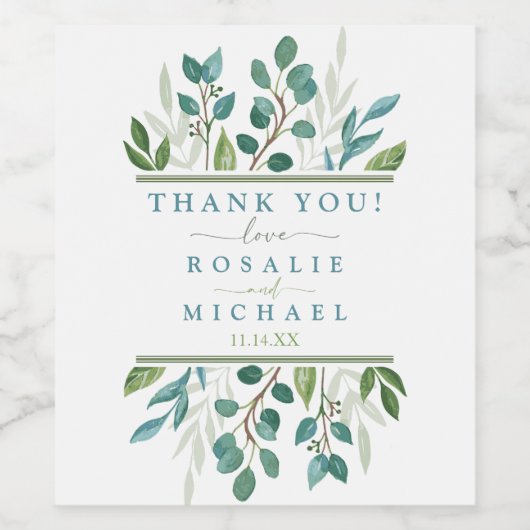 Botanische Hochzeit Weinetikett (Einzelnes Label)