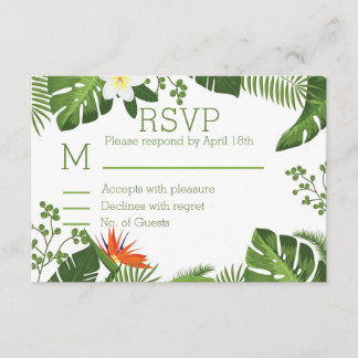 Botanische Hochzeit zum Thema Tropical UAWG Weddin RSVP Karte