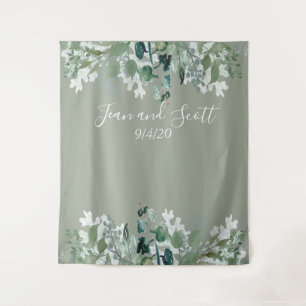 Botanische Hochzeiten Blätter Moderne Vegetation Wandteppich