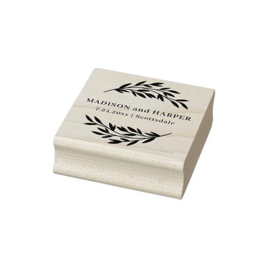 Botanische Hochzeiten und Datum Gummistempel (Stempel)