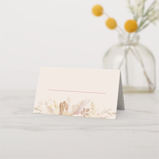 Botanische Hochzeitscreme Burnt Orange personalisi Platzkarte (Vorderseite)