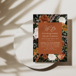 Botanische Hochzeitsdetails aus Terrakotta im Budg<br><div class="desc">Budget rustikale Aquarellblumen Hochzeit einladen und Details Karte. Mit schönem Rost,  Terrakotta,  rot-rosa,  schwarz und schlängelgrüne Pampas Gras Eukalyptus Aquarell Details. Diese moderne Hochzeitsfeier lädt zum Set des Stils für Ihren großen Tag ein.</div>