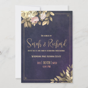 Botanische Hochzeitseinladung der klassischen Mari Einladung