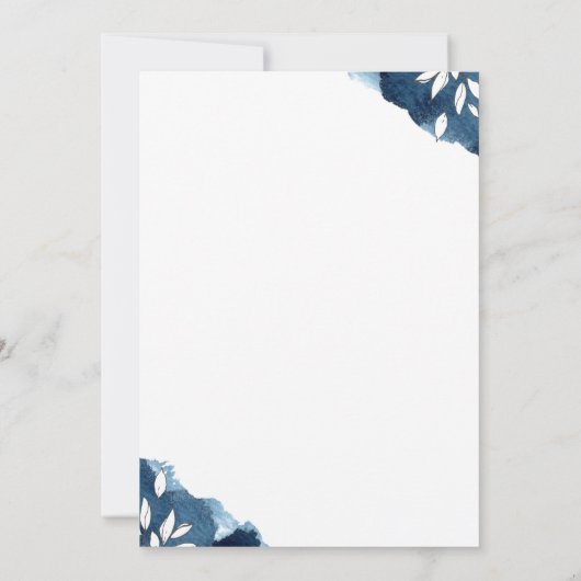 Botanische Hochzeitseinladung der Marine Einladung (Rückseite)