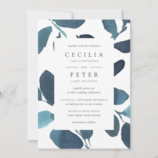 Botanische Hochzeitseinladung | Einladung (Vorderseite)
