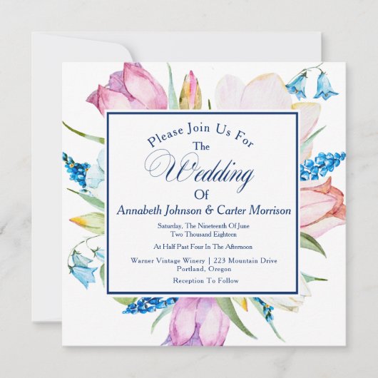 Botanische Hochzeitseinladung Einladung (Vorderseite)