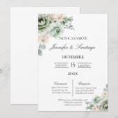 Botanische Hochzeitseinladung Einladung (Vorne/Hinten)