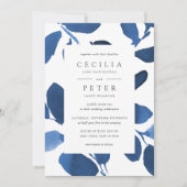 Botanische Hochzeitseinladung | Indigo Einladung (Vorderseite)