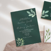 Botanische Hochzeitseinladung mit Smaragdgrün Einladung